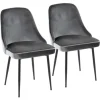 Dining Chairs-Kirkland's Home Upholstered Metal Dining Chairs, Set Of 2 Gray
