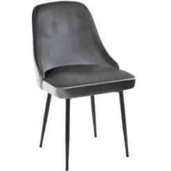 Dining Chairs-Kirkland's Home Upholstered Metal Dining Chairs, Set Of 2 Gray