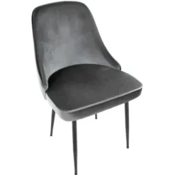 Dining Chairs-Kirkland's Home Upholstered Metal Dining Chairs, Set Of 2 Gray