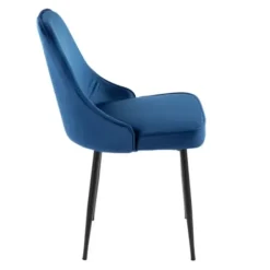 Dining Chairs-Kirkland's Home Upholstered Metal Dining Chairs, Set Of 2 Blue