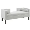 Benches & Ottomans-Kirkland's Home Upholstered Modern Split Back Bench Gray