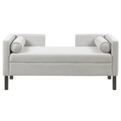 Benches & Ottomans-Kirkland's Home Upholstered Modern Split Back Bench Gray