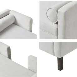 Benches & Ottomans-Kirkland's Home Upholstered Modern Split Back Bench Gray