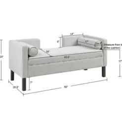 Benches & Ottomans-Kirkland's Home Upholstered Modern Split Back Bench Gray