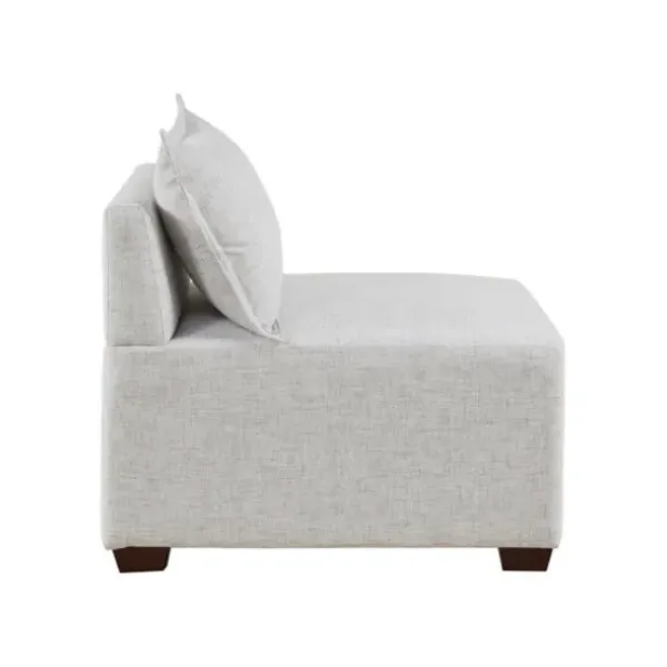 Sofas & Loveseats-Kirkland's Home Upholstered Modular Armless Accent Chair Ivory