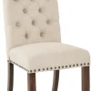 Dining Chairs-Kirkland's Home Upholstered Nailhead Trim Dining Chair Ivory
