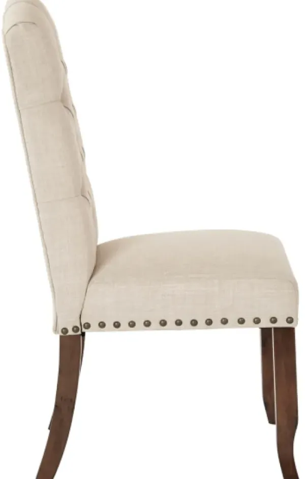Dining Chairs-Kirkland's Home Upholstered Nailhead Trim Dining Chair Ivory