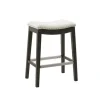 Bar Stools & Counter Height Stools-Kirkland's Home Upholstered Saddle Seat Counter Stool Ivory