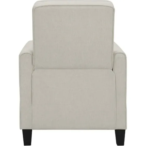 Accent Chairs-Kirkland's Home Upholstered Slim Push-Back Recliner Ivory