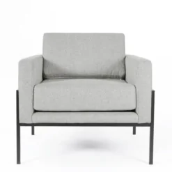 Accent Chairs-Kirkland's Home Upholstered Square Accent Chair Gray
