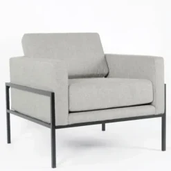 Accent Chairs-Kirkland's Home Upholstered Square Accent Chair Gray