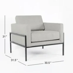 Accent Chairs-Kirkland's Home Upholstered Square Accent Chair Gray