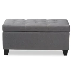 Benches & Ottomans-Kirkland's Home Upholstered Storage Ottoman Gray