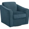 Accent Chairs-Kirkland's Home Upholstered Swivel Accent Chair Blue