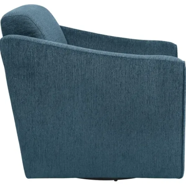 Accent Chairs-Kirkland's Home Upholstered Swivel Accent Chair Blue