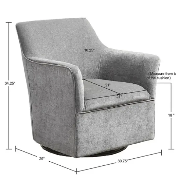 Accent Chairs-Kirkland's Home Upholstered Swivel Glider Accent Chair Gray
