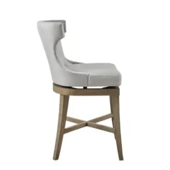 Bar Stools & Counter Height Stools-Kirkland's Home Upholstered Swivel Seat Counter Stool Gray