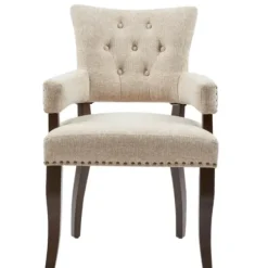 Dining Chairs-Kirkland's Home Upholstered Tufted Dining Chairs, Set Of 2 Ivory