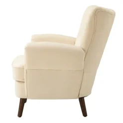 Accent Chairs-Kirkland's Home Upholstered Tufted Wingback Accent Chair Ivory