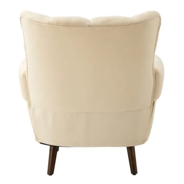 Accent Chairs-Kirkland's Home Upholstered Tufted Wingback Accent Chair Ivory