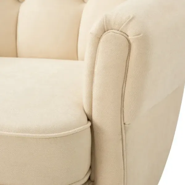 Accent Chairs-Kirkland's Home Upholstered Tufted Wingback Accent Chair Ivory