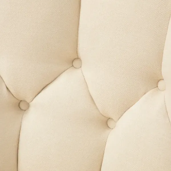 Accent Chairs-Kirkland's Home Upholstered Tufted Wingback Accent Chair Ivory