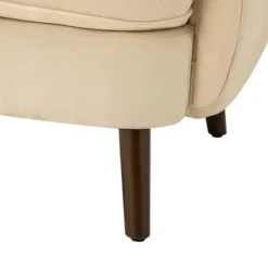 Accent Chairs-Kirkland's Home Upholstered Tufted Wingback Accent Chair Ivory