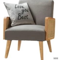 Accent Chairs-Kirkland's Home Upholstered Velvet Accent Chair Gray