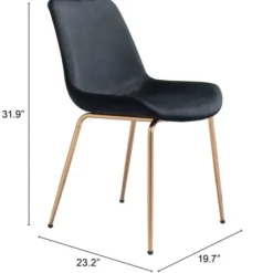 Dining Chairs-Kirkland's Home Upholstered Velvet Dining Chairs, Set Of 2 Black