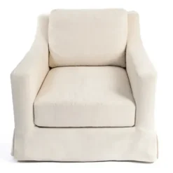 Accent Chairs-Kirkland's Home Upholstered Weekend Swivel Accent Chair Ivory