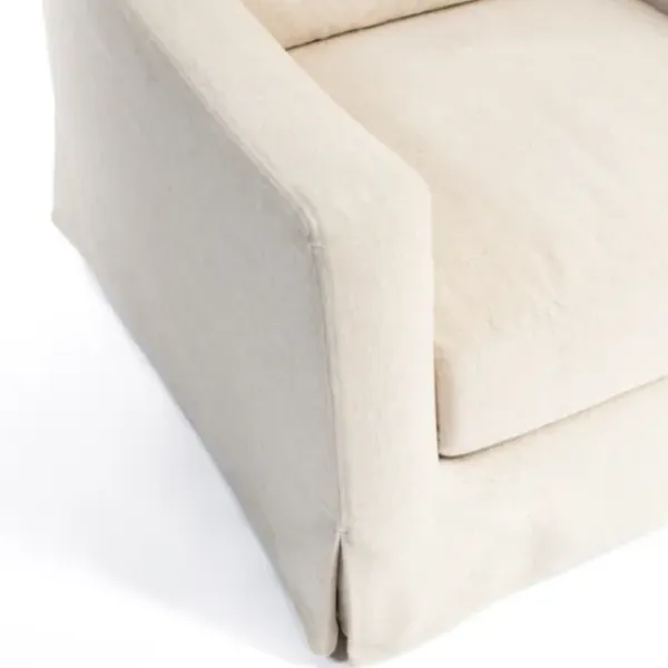 Accent Chairs-Kirkland's Home Upholstered Weekend Swivel Accent Chair Ivory