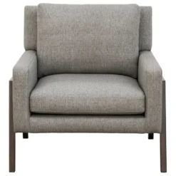 Accent Chairs-Kirkland's Home Upholstered Wood Trim Accent Chair Gray