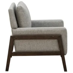 Accent Chairs-Kirkland's Home Upholstered Wood Trim Accent Chair Gray