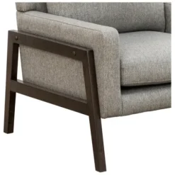 Accent Chairs-Kirkland's Home Upholstered Wood Trim Accent Chair Gray