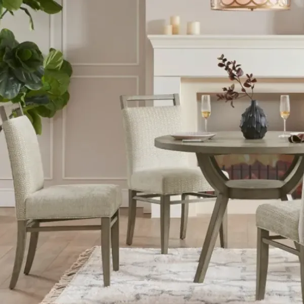 Dining Chairs-Kirkland's Home Upholstered Wooden Dining Chairs, Set Of 2 Ivory