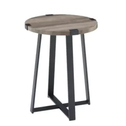 Accent & End Tables-Kirkland's Home Urban Rustic Round Accent Table Gray