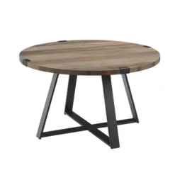 Coffee Tables-Kirkland's Home Urban Rustic Round Coffee Table Gray