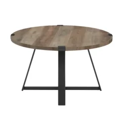 Coffee Tables-Kirkland's Home Urban Rustic Round Coffee Table Gray