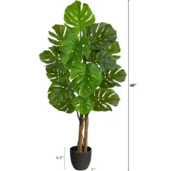 Trees & Topiaries-Kirkland's Home Uv-Resistant Monstera Plant In Nursery Planter Green