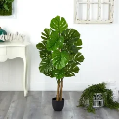 Trees & Topiaries-Kirkland's Home Uv-Resistant Monstera Plant In Nursery Planter Green