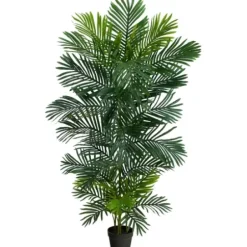 Trees & Topiaries-Kirkland's Home Uv-Safe Areca Palm Tree In Nursery Planter, 60 In.