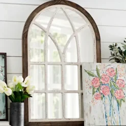 Decorative Mirrors-Kirkland's Home Vail Two-Tone Arch Wall Mirror