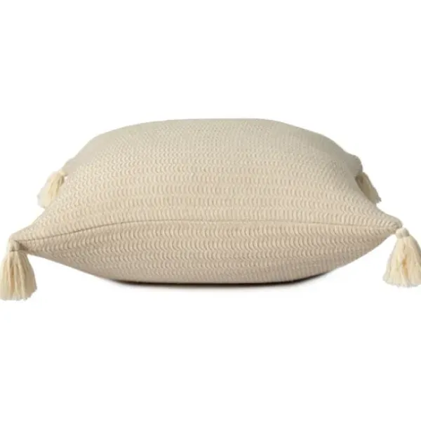 Pillows-Kirkland's Home Vanilla Trapeze Organic Cotton Throw Pillow Ivory