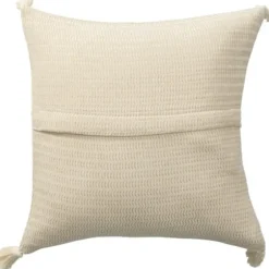 Pillows-Kirkland's Home Vanilla Trapeze Organic Cotton Throw Pillow Ivory