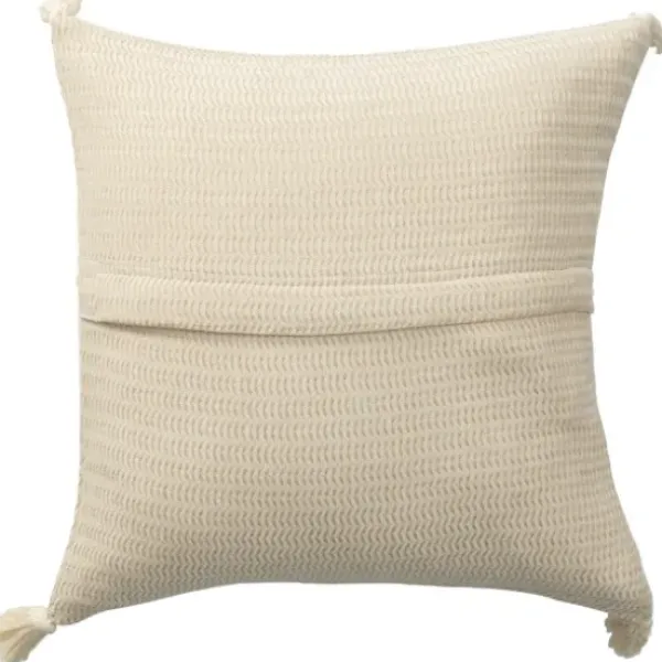 Pillows-Kirkland's Home Vanilla Trapeze Organic Cotton Throw Pillow Ivory