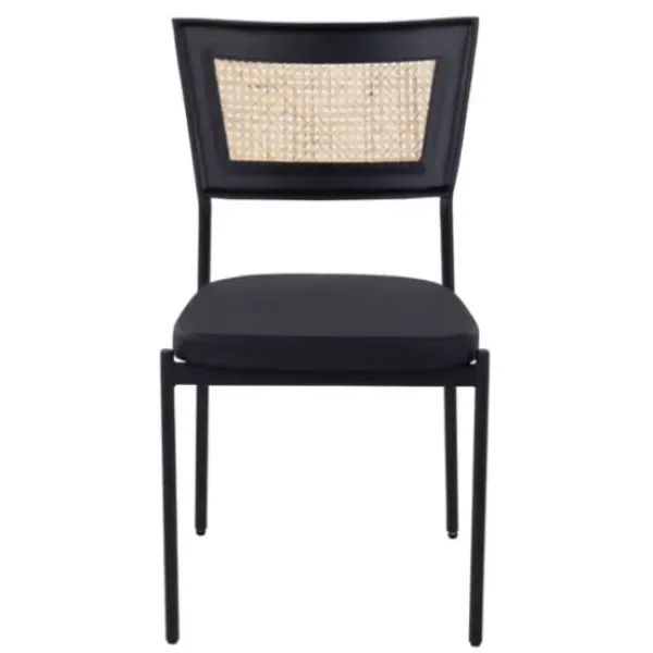 Dining Chairs-Kirkland's Home Vegan Leather And Rattan Dining Chairs, Set Of 2 Black/Tan