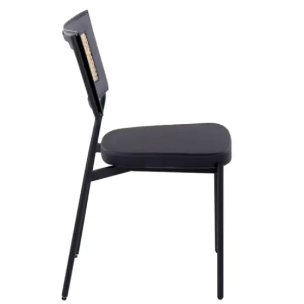 Dining Chairs-Kirkland's Home Vegan Leather And Rattan Dining Chairs, Set Of 2 Black/Tan