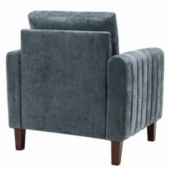 Accent Chairs-Kirkland's Home Velvet Channel Stitch Accent Chair Blue