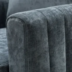 Accent Chairs-Kirkland's Home Velvet Channel Stitch Accent Chair Blue