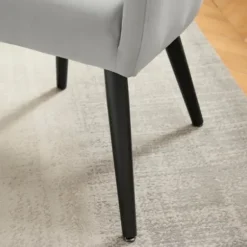 Dining Chairs-Kirkland's Home Velvet Curved Open Back Dining Chair Gray